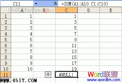 Excelʽֵʾ#NULL!
